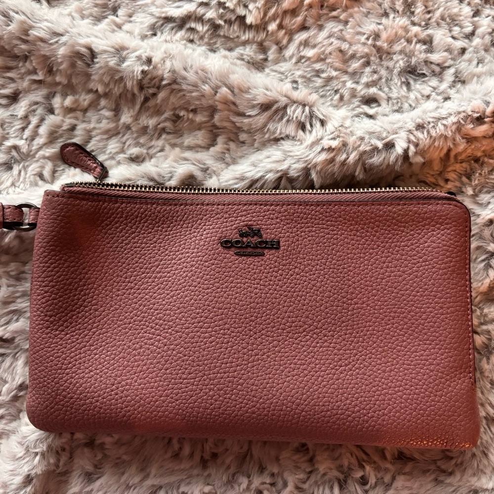 Coach Pink Leather Wrist Wallet